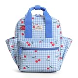 Itzy Ritzy Toddler Backpack - Daycare Bag - Features Adjustable Shoulder Straps, 2 Side Pockets & Spacious Interior with Wipeable Fabric Lining & Name Label, Cherry