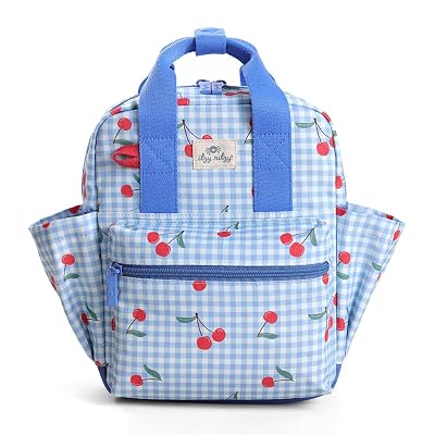 Itzy Ritzy Toddler Backpack - Daycare Bag - Features Adjustable Shoulder Straps, 2 Side Pockets & Spacious Interior with Wipeable Fabric Lining & Name Label, Cherry