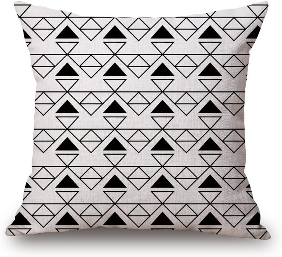 Body Bolster Throw Pillows For Couch Black and white triangle geometry 18x18(inches) RoxOutStore