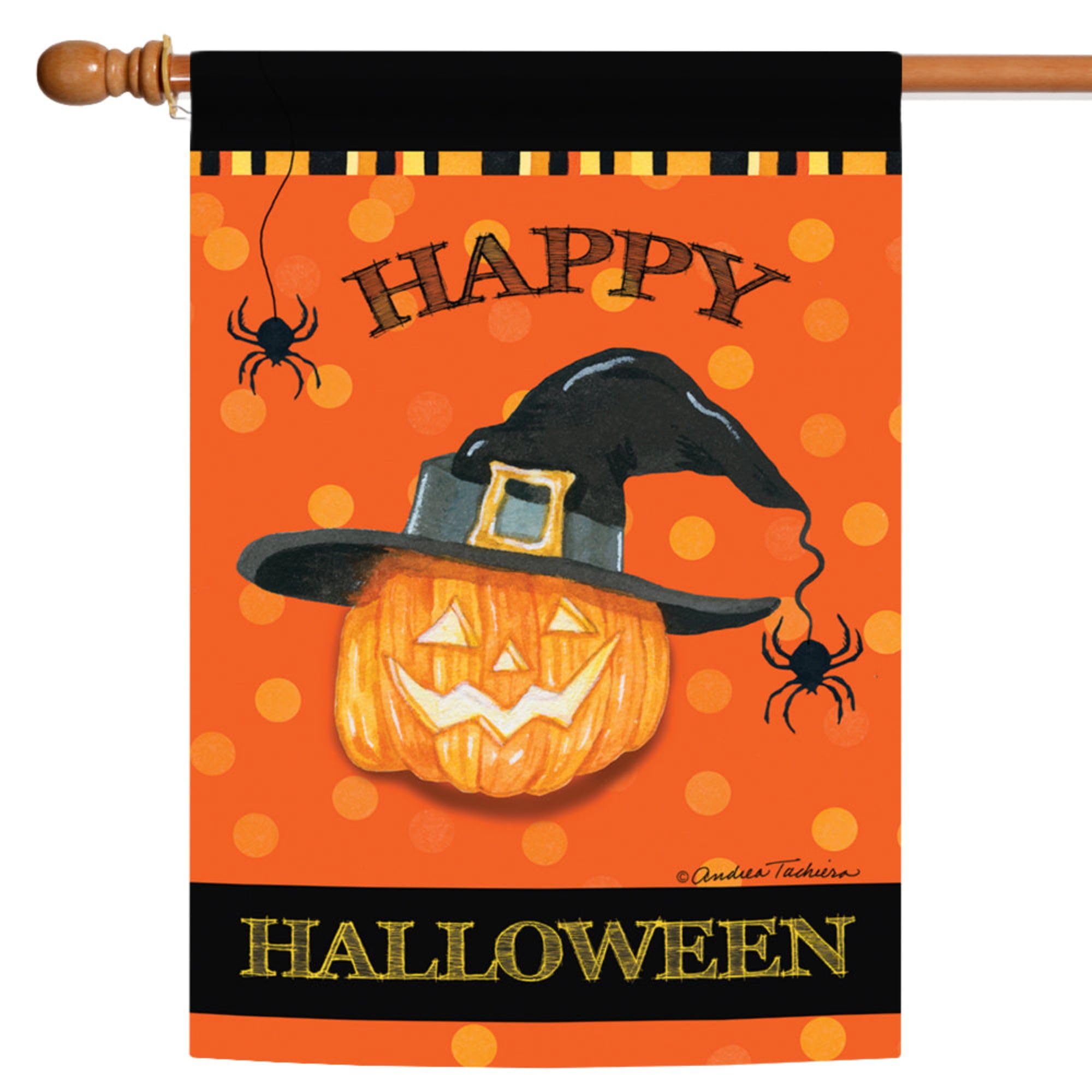 Toland Home Garden 1010454 "Witch Pumpkin Halloween/Holidays Decorative House Flag, 28" x 40"