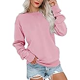 Bingerlily Womens Casual Long Sleeve Sweatshirt Crew Neck Cute Pullover Relaxed Fit Tops
