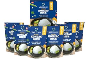 Shirataki Rice, DIET COOKER Konjac Rice 6 Pack Inside, Keto & Vegan Friendly, 9.52 oz, Odor Free, Low Calorie, Zero Net Carbs, Slim Rice Healthy Diet Food