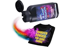 KASYU Heat Transfer Powder for Dark Fabrics - Vibrant, Wash-Resistant Powder for All Inkjet Printers | Works on Black & All Colored Shirts, Hoodies & More | 250g/8.8oz Hot Melt Adhesive Powder