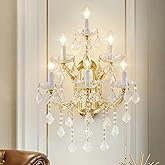 Modern Crystal Wall Sconce Lights- 6 Light Maria Theresa Crystal Wall Sconces Lighting Gold Wall Lamp Chandelier Light Fixtur