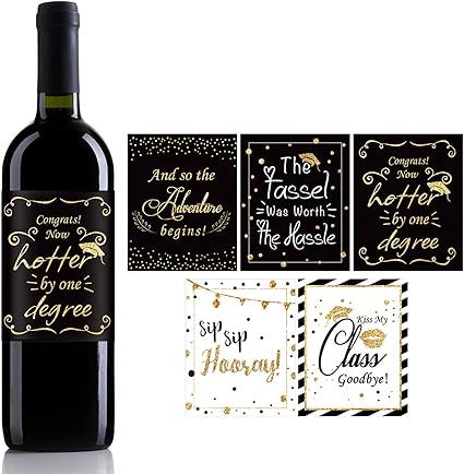 Amazon 面白い卒業式ワインラベルステッカー キュートな卒業祝い 卒業パーティー記念品 大学卒業生 卒業生用 10枚セット Chillake ワイン 酒 バー用品 通販