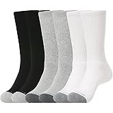 WANDER Men's Cushion Crew Socks 3-6 Pairs Athletic Running 6-9/9-12/12-15 Socks Men Cotton Sport Wicking Work