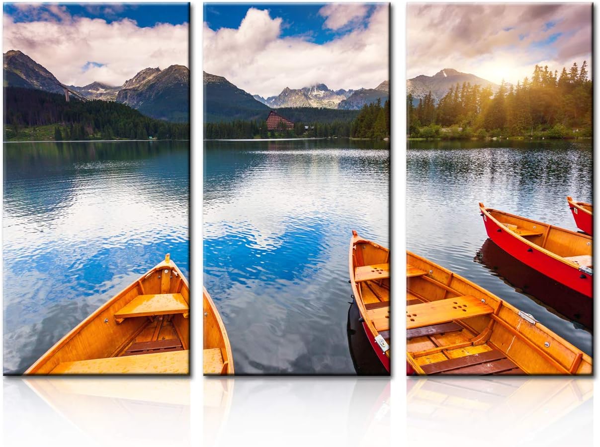 Canvas Wall Art Mountain and Lake Canvas Painting Nature