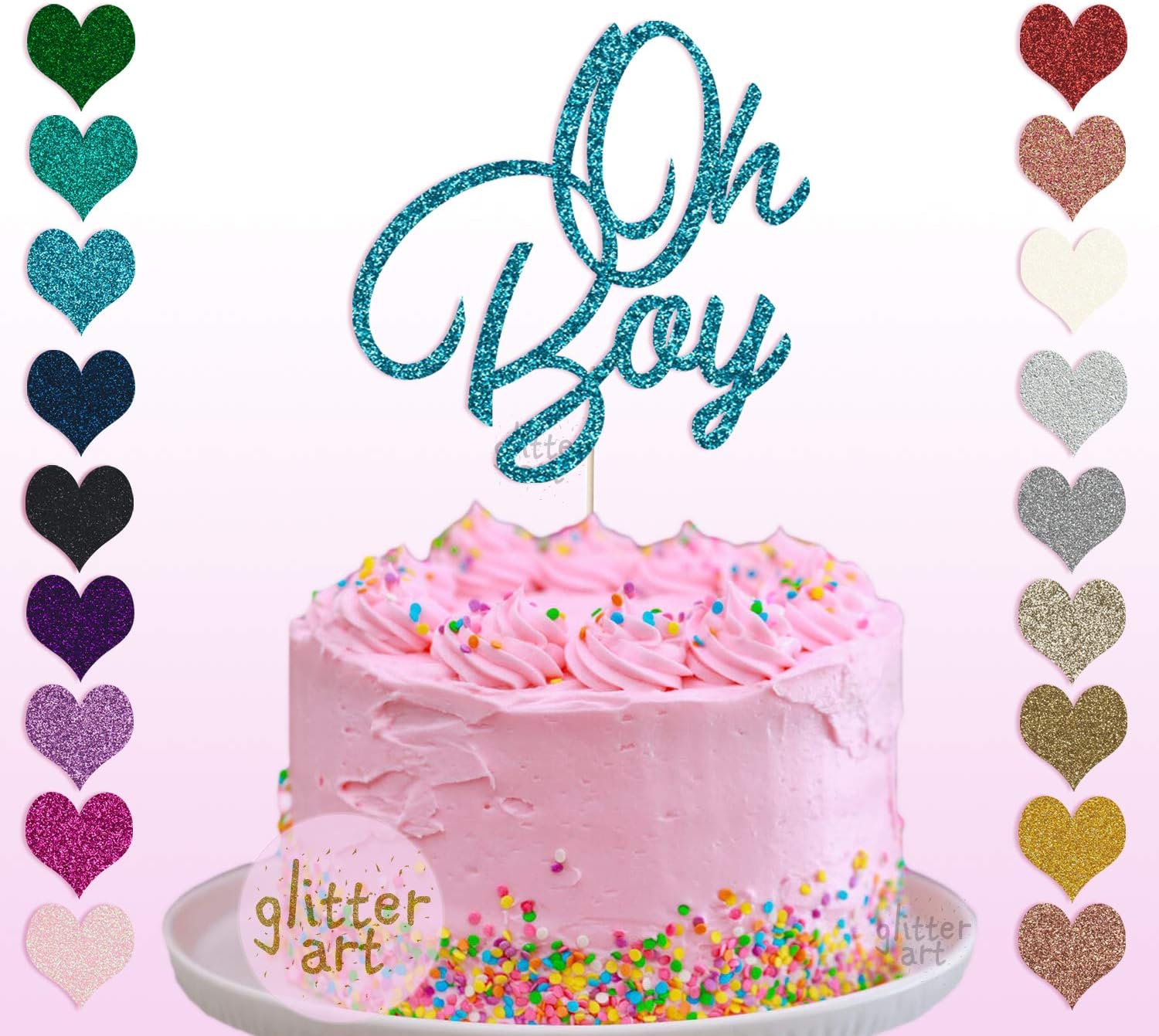 Personalised Custom Oh Boy Cake Topper Name Any Text (Blue)