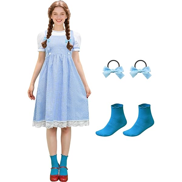 Amazon.com: Women Dorothy Dress Halloween Dress Up Costume Girls Cosplay Costume  Blue Gingham Dress for Party Stage Drama (Blue #C, S): Clothing, Shoes &  Jewelry