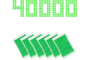 UXSIO Gel Ball Blaster Ammo Splat Refill (7-8 mm, 4 Pack,10,000 Pieces Per Pack), Gel Splatter 7.5mm Blaster Bullets, Compatible with Gel Refill Blaster, Green, for Ages 14+