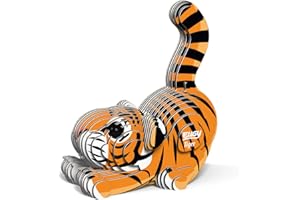 Eugy Tiger 3D Puzzle, 34 Piece Eco-Friendly Educational Toy Puzzles for Boys, Girls & Kids Ages 6+