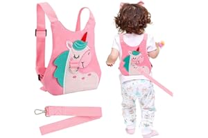 KUIING Toddler Safety Harness Leash,Kids Harnesses with Children Reins Leashes,Cute Baby Backpack Walking Leash for Girls, Bo