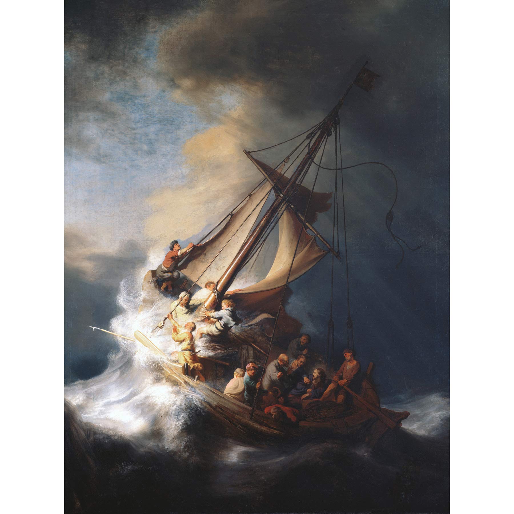 Rembrandt Christ Storm Lake Galilee Painting Large Wall Art Poster Print Thick Paper 18X24 Inch