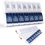CSTDE Weekly Pill Box Organiser Large 7 Day 2x Daily Push Button view 8