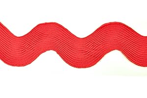 BELAGIO ENTERPRISES Jumbo RIC Rac Trim,BRC-38mm-22 Red, 15 Yard roll