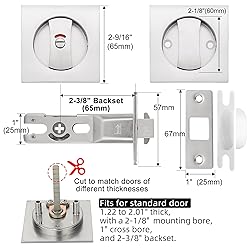 Malimali Pocket Door Lock, Brushed Steel Pocket