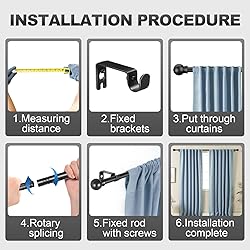 Authandis Black Curtain Rods for Bedroom with