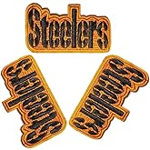 YERCHIC Letter Steelers Patch Iron On Sew On Embroidered Patches for Jacket Shirts Jeans Backpack Sewing Decorating DIY Craft 3 * 1.75IN