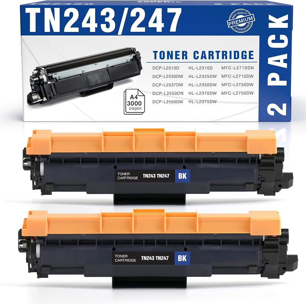TONER EXPERTE 2x Black TN243 Toner Compatible Brother DCP-L3550CDW HL-L3210CW