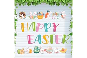 LEBSITEY Easter Garage Door Magnet Stickers Decoration Rabbits Easter Eggs Magnet Refrigerator Decal for Easter Holiday Party Supplies Car Outdoor Decors