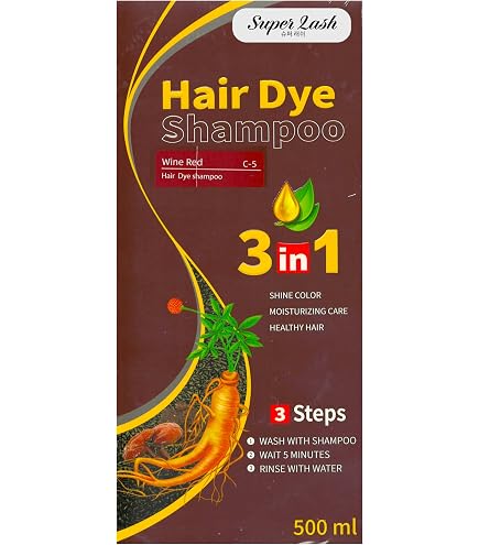 Amazon.com : Super Lash Mei du 3-in-1 Hair Dye Shampoo, 500ml