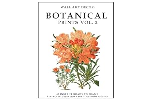 Wall Art Decor: Botanical Prints Vol. 2: 40 Instant Ready to Frame Colorful Botanical Illustration Art Prints for Your Home & Office Decor