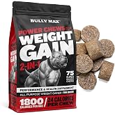 Bully Max Dog Weight Gainer Soft Chews for Puppies and Adults - High Calorie Dog Food Performance Supplements for Healthy Weight Gain, Immunity &amp; Digestive Health - 75 Chews for All Breeds &amp; Ages