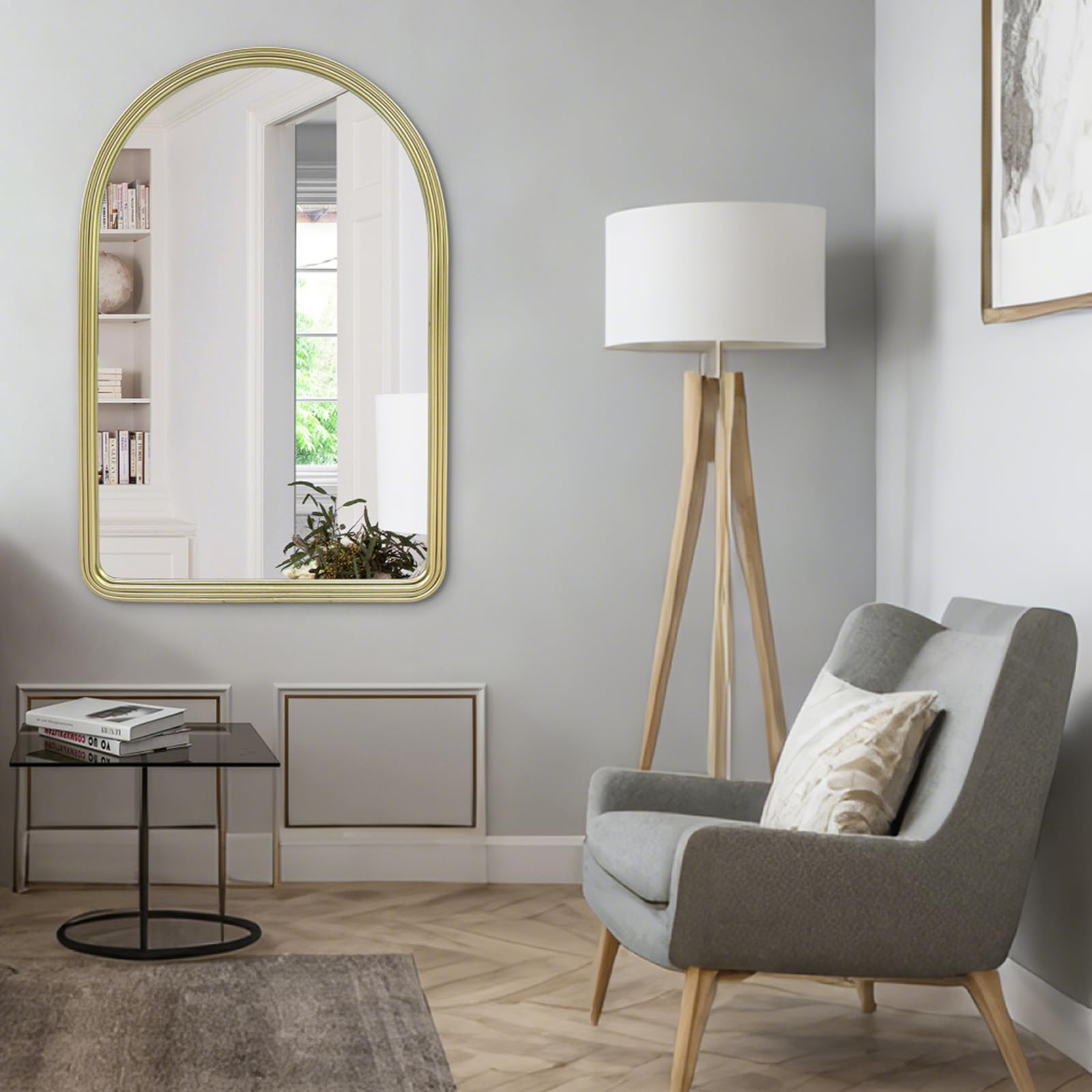 womilous Gold Areched Mirror - 24