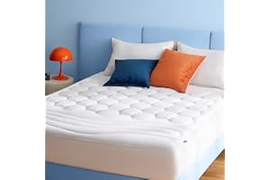 Bedsure King Size Mattress Pad Cover - Soft Quilted Fitted Mattress Topper Padded with 8-21 Inches Deep Pocket, Noiseless Bed Protector, Machine Washable, White,78x80 Inches
