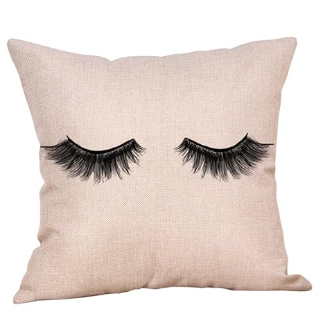 Buy Clearance 3d Creative Eyelash Flax Pillow Cases Sofa Cushion