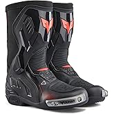 DUHAN Motorcycle Boots for Men and Women, Motocross Racing Boots with Dual-Axis System Anti-Slip Sole, Leather Riding Boots for Road Sports Protection