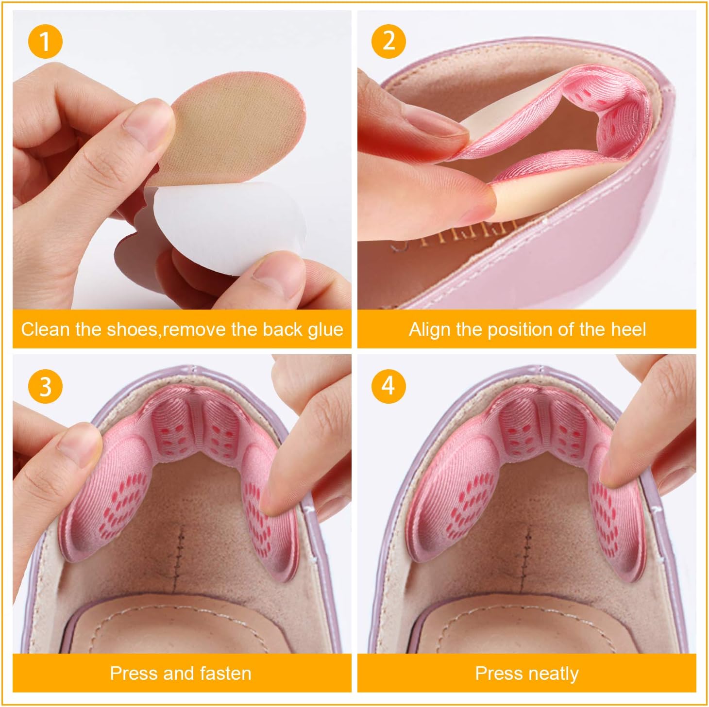 Updated 2020 Version LYLFL [5 Pairs] Heel Cushion Inserts Heel Grips Heel Pads-Suitable for Any Shoes Reusable Adhesive Shoe Inserts Liners for Loose Shoes: Health & Personal Care