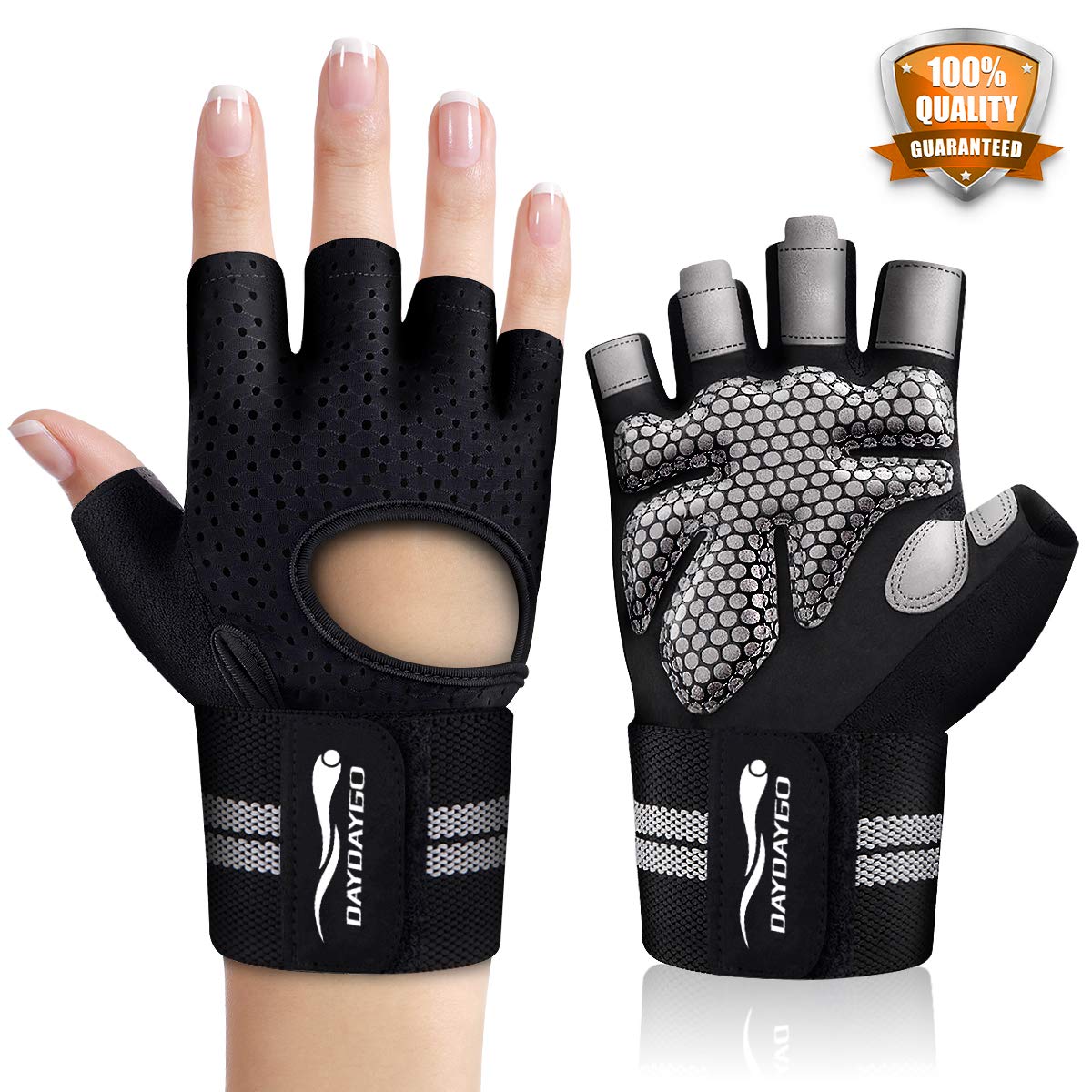 Workout Gloves for Men Women - GYM Gloves Fit Perfectly, Weight-Lifting-Gloves with Wrist Support, Ventilated Padded Weightlifting Gloves for Training Fitness Weight Lifting Gym-Workout Glove