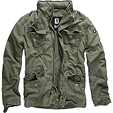 Brandit Individual WEAR Men's Stylish Weatherproof Active Everyday Outdoor Field Jacket with Stand-up Collar & Concealed Hood, Olive, Medium