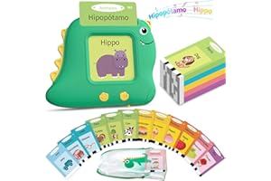 ALOTWAN Spanish Talking Flash Cards Bilingual - Toddler Toys for 2 3 4 5 Year Old Boys and Girls, Autism Sensory Toys for Kids Learning Montessori Toys, Español/English Speech Therapy Preschool Gifts