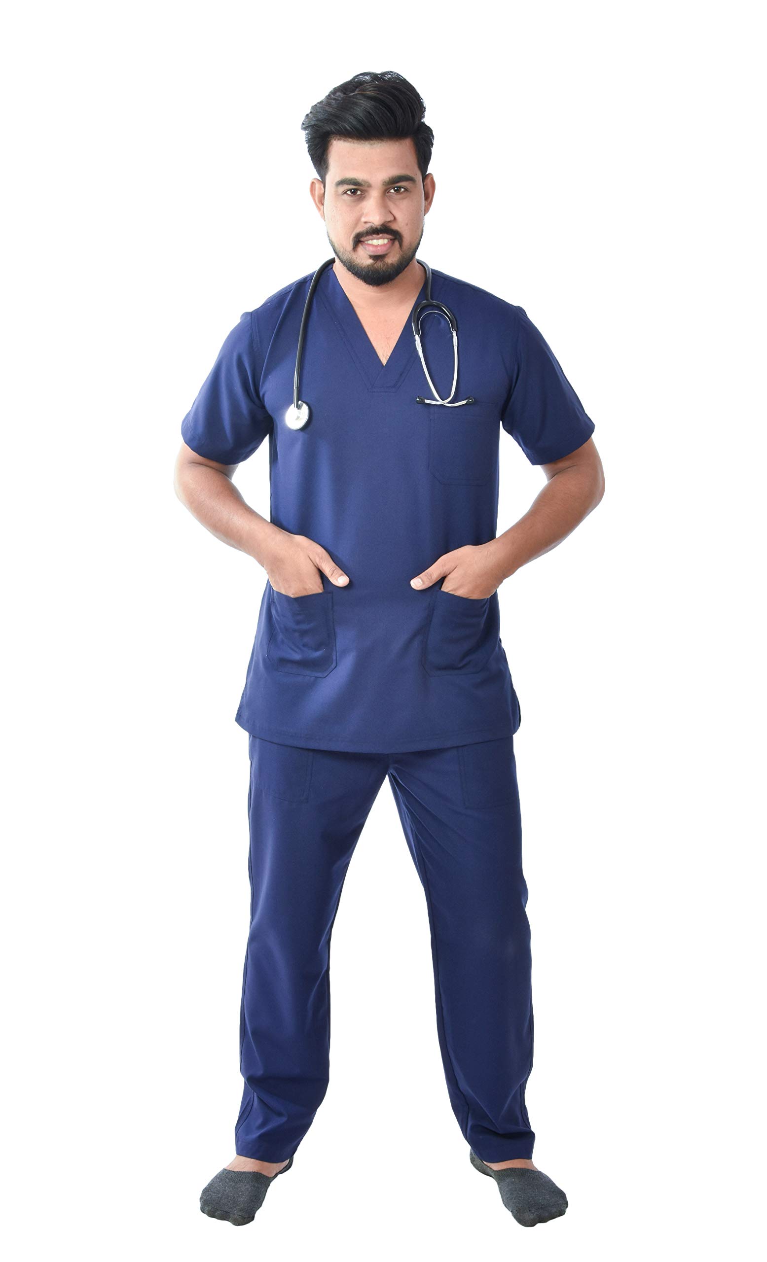 navy blue scrub dress