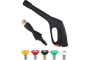 FIXFANS Pressure Washer Gun Kit with 5 Nozzles – Compatible with Some of Portland Husky Black Decker Ford Pulsar ShopForce Taskforce Powerwasher Taskmaster – Power Washer Gun with Adapter