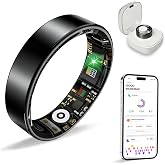 BIEMHA Women Men Smart Ring Health Tracker, Sleep Exercise Health Monitoring Wearable Device, IP68 Waterproof, iOS/Android Compatible, No Subscription Required, 5‑Day Long Lasting Battery (Black, 11)