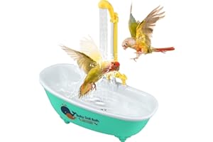 Nobgum Parrot Bird Bathtub for Cage, Electric Automatic Bathtub with Faucet and Shower, Bird Baths with Fountain Shower, Bird Bathroom Toys Shower Box for Parakeets Cockatiel Small Birds Cleaning