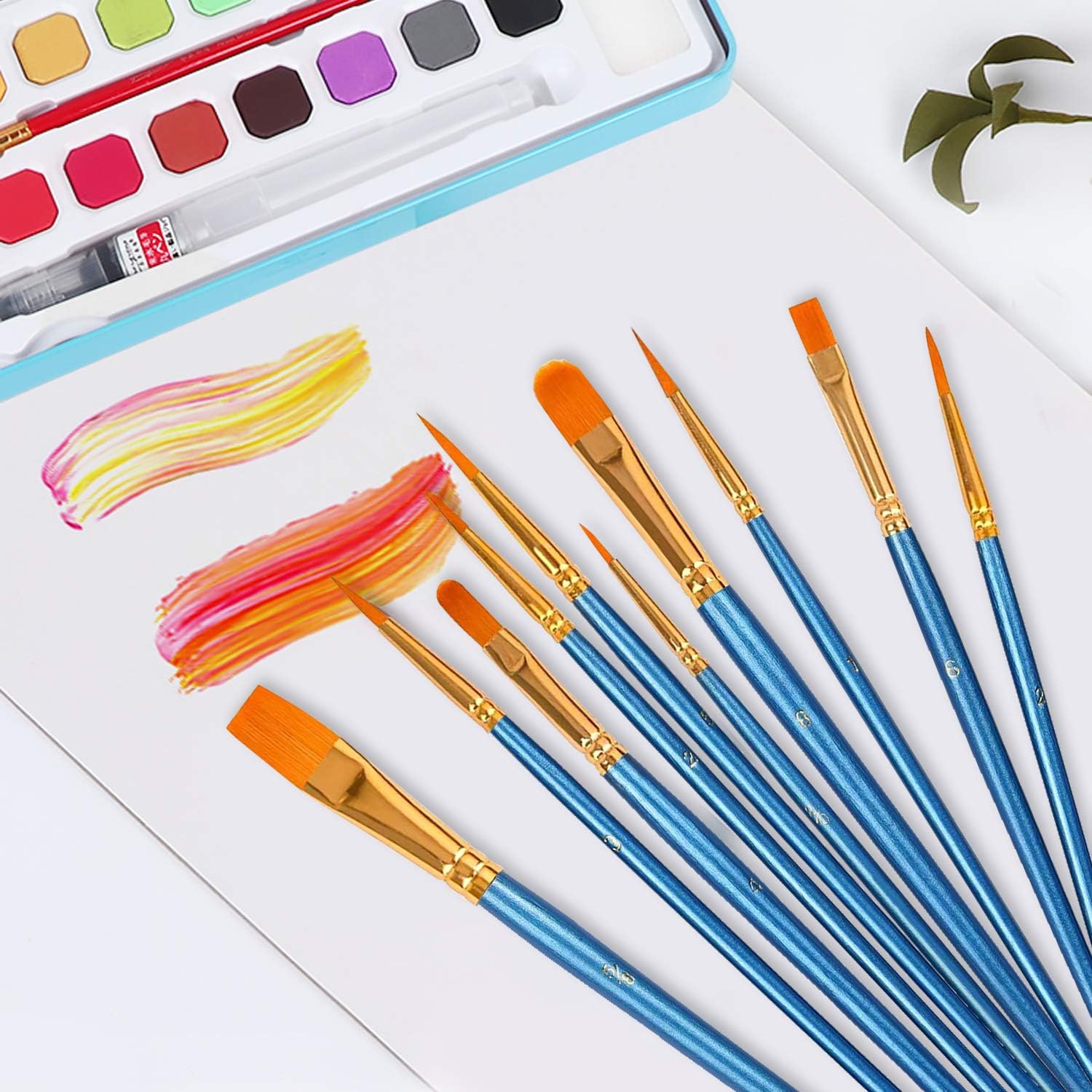 Adkwse Paint Brush Set, 22 Pcs Artist Paintbrushes for Acrylic Oil Watercolor Canvas Gouache Body Face Nail Easter, Halloween Pumpkin Rock Painting Kit, Rock Painting Arts Crafts Supplies