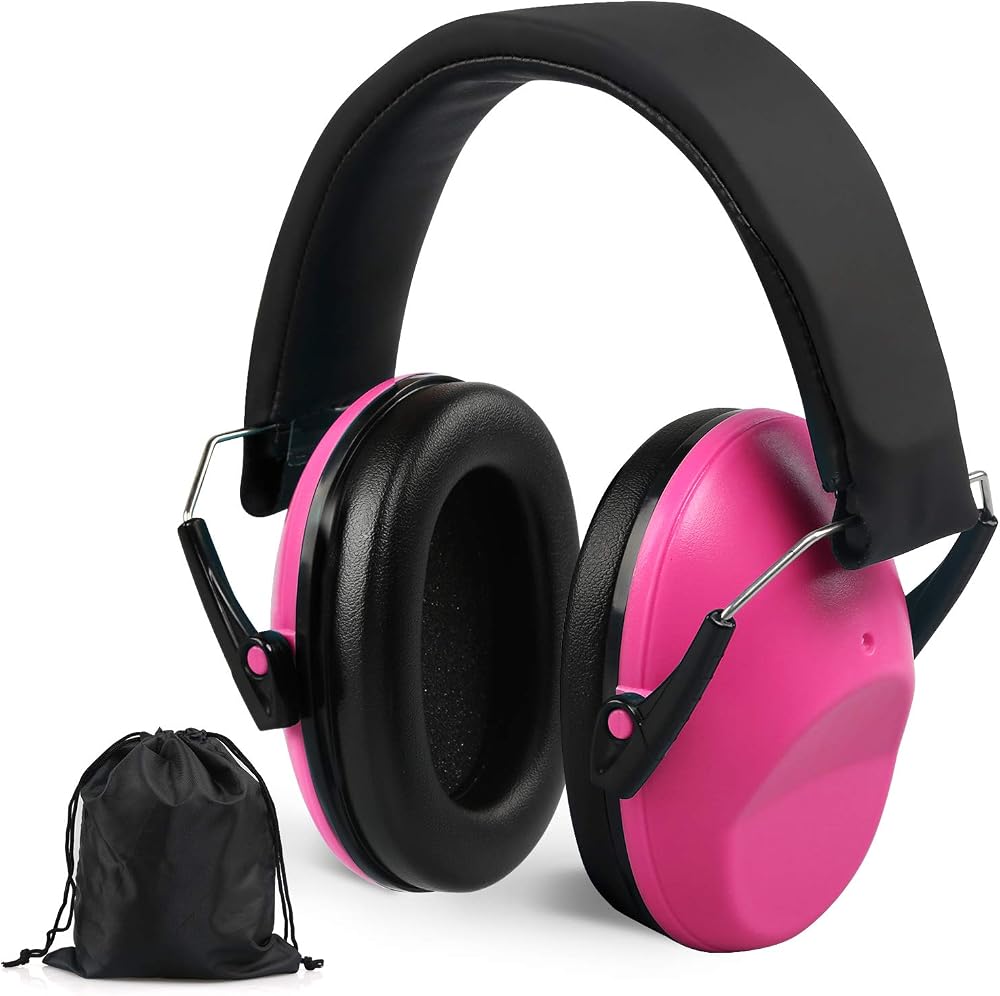 LEADSTAR Kids Ear Defenders Rose NRR 25dB Adjustable Hearing Protection Earmuffs
