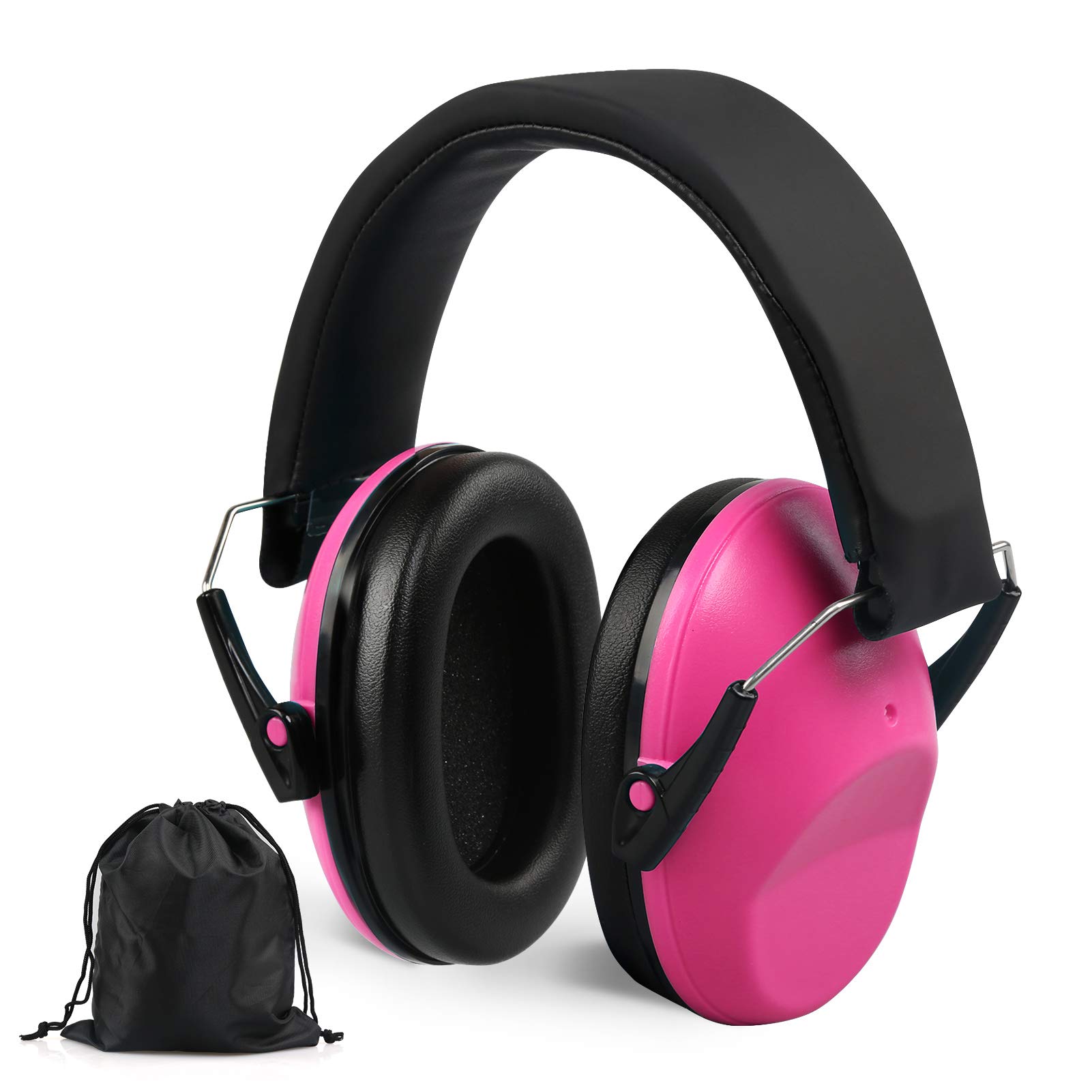 LEADSTAR Ear Defenders for Kids,Children Ear Defenders with Carrying Bag,Noise Reduction Ear Protectors for Baby, Adjustable Hearing Protection Earmuffs for Sleeping Airplane, Rose