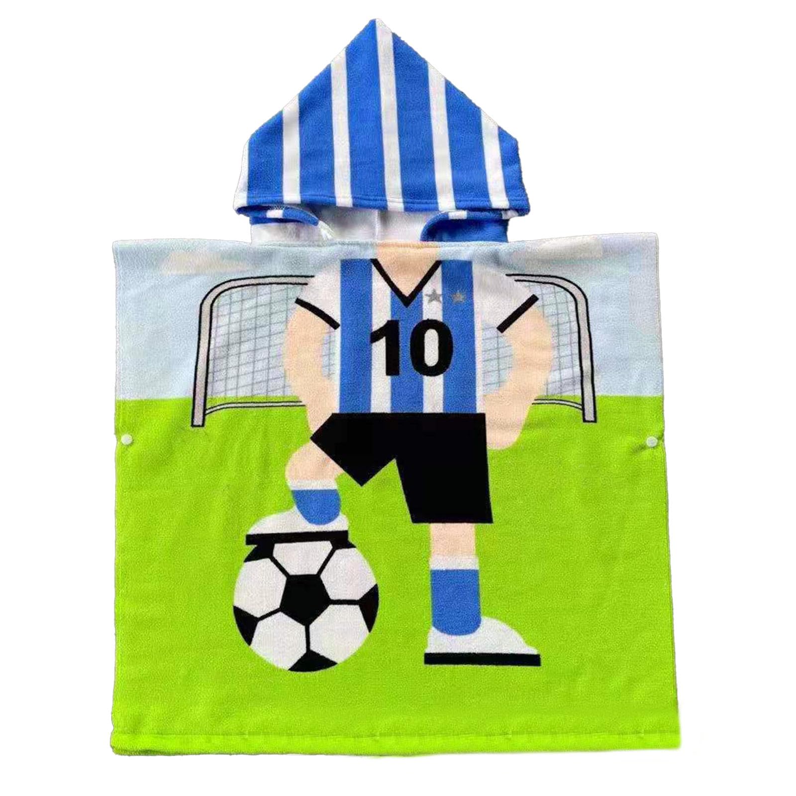 COSORO Football Boy Hooded Poncho Towel for Kids,60x90cm Kids Beach Towel Poncho Swimming Towels,Beach Robe Childrens Bath Towel Poncho for Swimming Pool,Childs Towel Bathrobe for Girls Boys Age 2-6