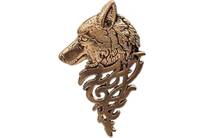 coadipress Vintage Bohemian Wolf Pin Brooch Fashion Animal Dire Wolf Head Coyote Antique Retro Lapel Brooches Badge Men's Suits Buckle Neckwear Accessories