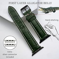 Green Alligator Watch Strap Compatible with Apple