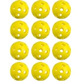 Cannon Sports 12-Inch Plastic Softballs, 12-Pack | Official Softball Size, 12-Inch Circumference, Hollow Perforated Design, For Batting, Pitching &amp; Recreational Play