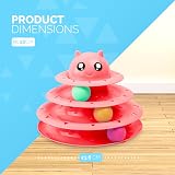 FurDreams Roller Ball Interactive Pink 3 Level Cat Toy Puzzle Tower view 2