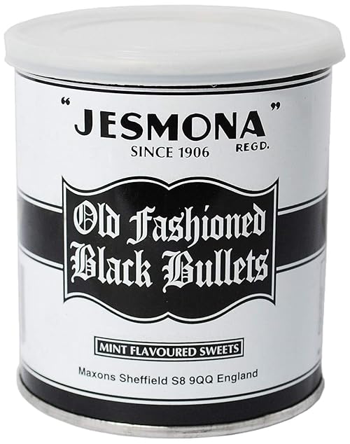 Jesmona Old Fashioned Black Bullets Mint Flavoured Sweets 250g