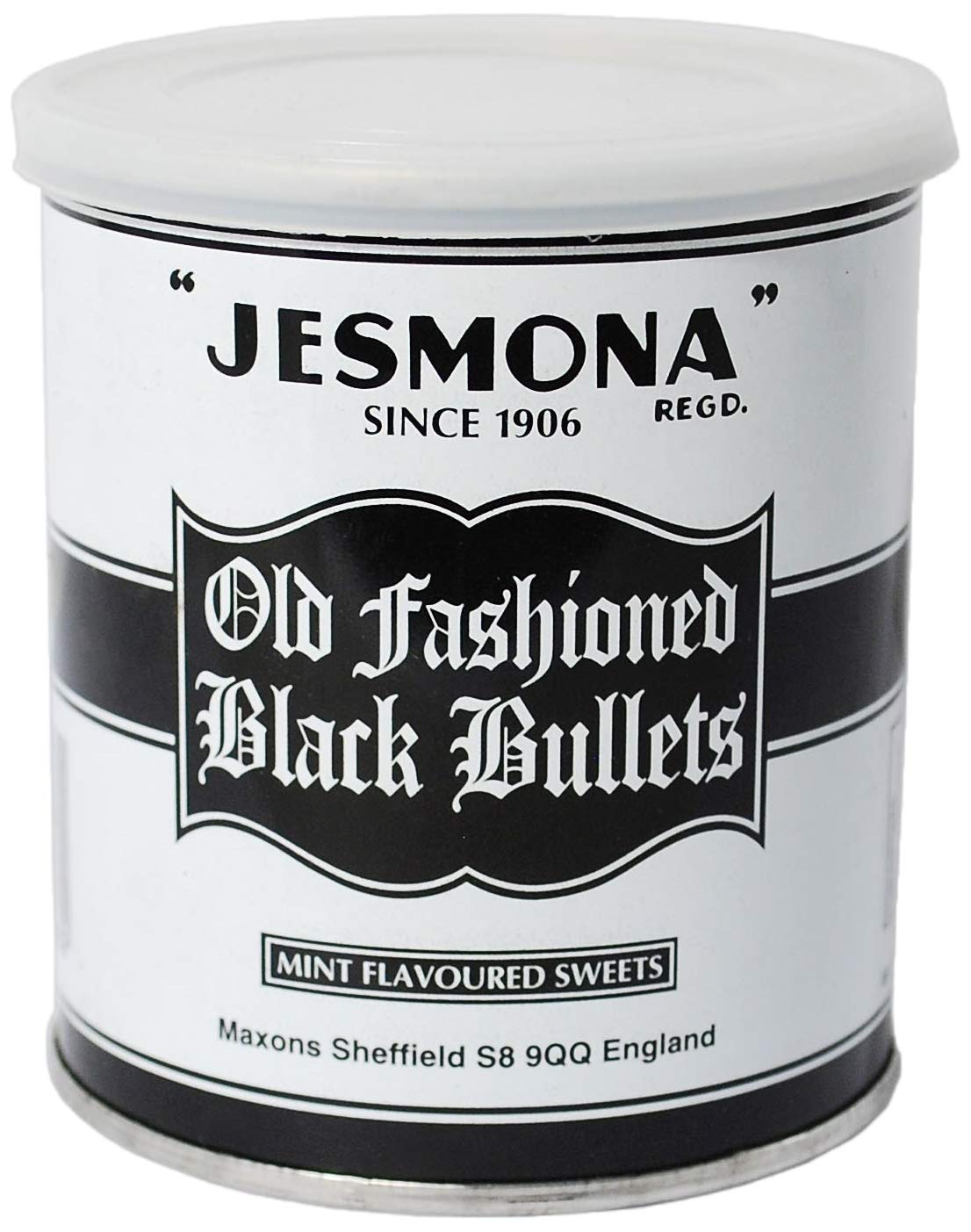 Jesmona Old Fashioned Black Bullets Mint Flavoured Sweets 250g