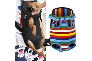 SUYTIPE Pet Carrier Backpack, Adjustable Pet Cat Dog Carrier Backpack Travel Bag, Legs Out,Dog Carrier for Hiking Camping Travel, Sling Bag for Small Medium Dog Cat (Rainbow, Medium (3.5-6.5LBS))